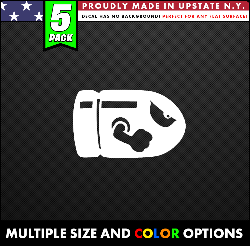 super mario bros bullet bill vinyl decal made from oracal long lasting outdoor vinyl