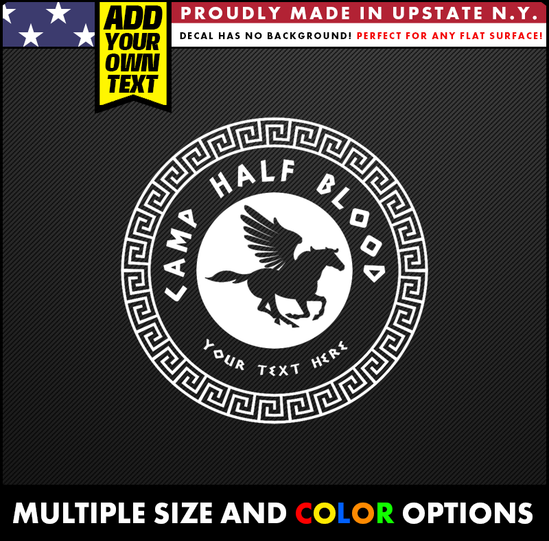 camp half blood percy jackson customizable vinyl decal stickers