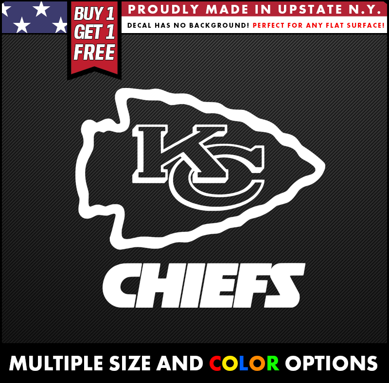 kansas city chiefs logo arrowhead vinyl decal made from oracal long lasting outdoor vinyl
