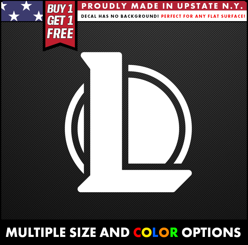 league of legends logo vinyl decal made from oracal long lasting outdoor vinyl