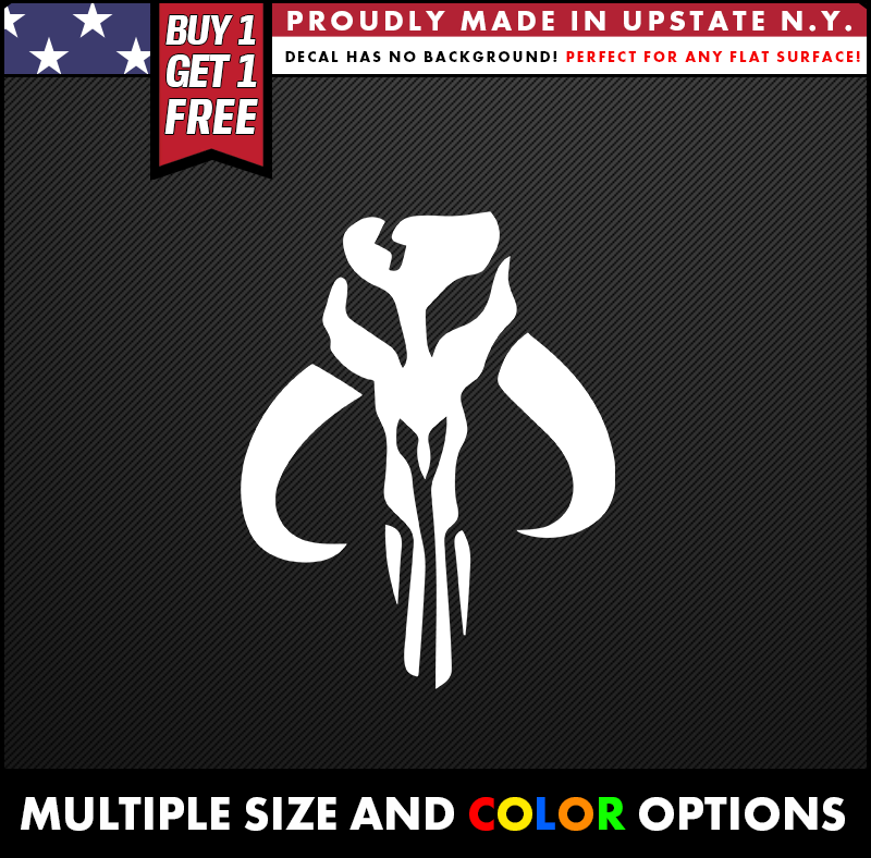 boba fett star wars crest vinyl stickers decal
