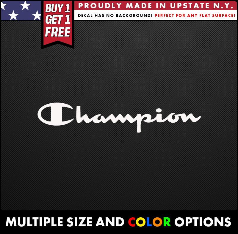 champion script logo vinyl decals stickers