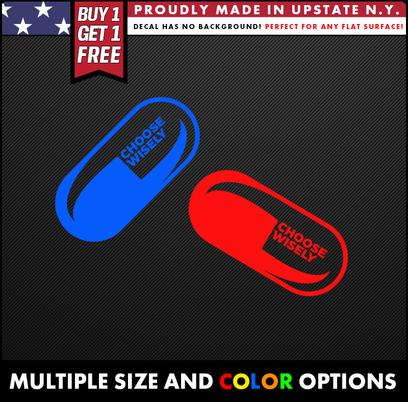matrix red pill blue pill vinyl decal sticker