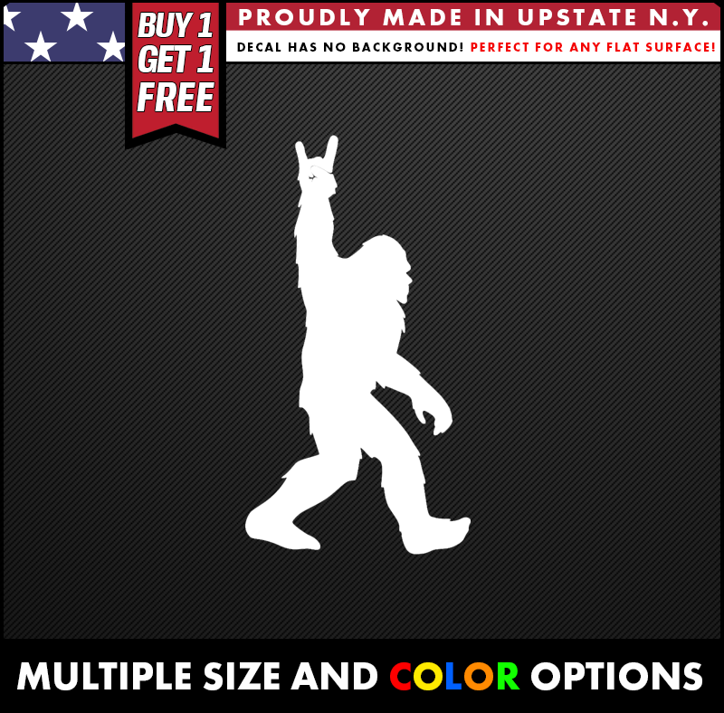 bigfoot stickers sasquatch rock on vinyl decal